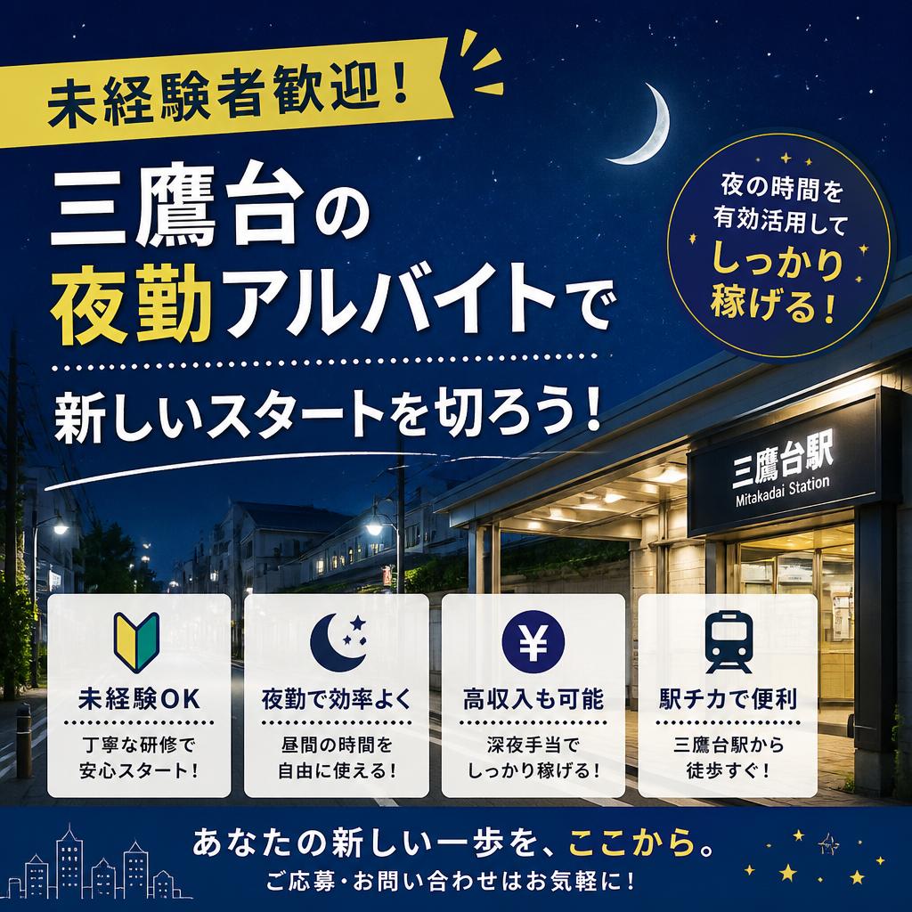 未経験者歓迎！三鷹台の夜勤アルバイトで新しいスタートを切ろう！