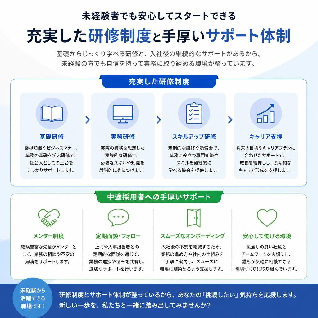 未経験者も安心のサポート体制